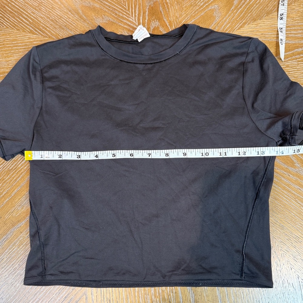 Lululemon Ultra Soft Nulu Crewneck Cropped T-Shirt Black W3HPQS Small - Picture 7 of 8